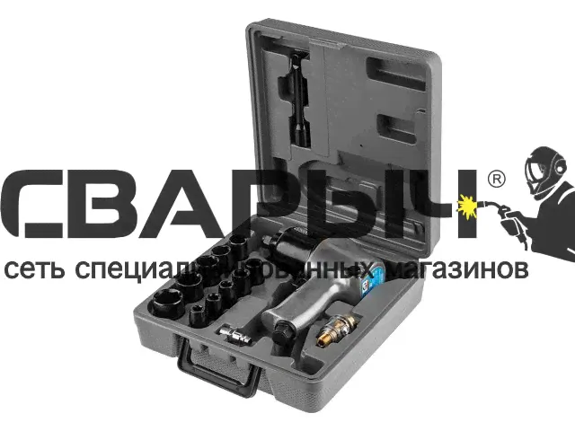 DGM Пневмогайковерт 1/2" DTW-7012 с лубрикатором и головками-0